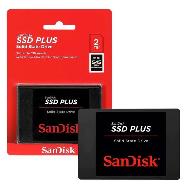 SSD 1TB SanDisk Plus G28 SATA III 6GBs Leitura 545 MBs Gravação 515 MBs Preto