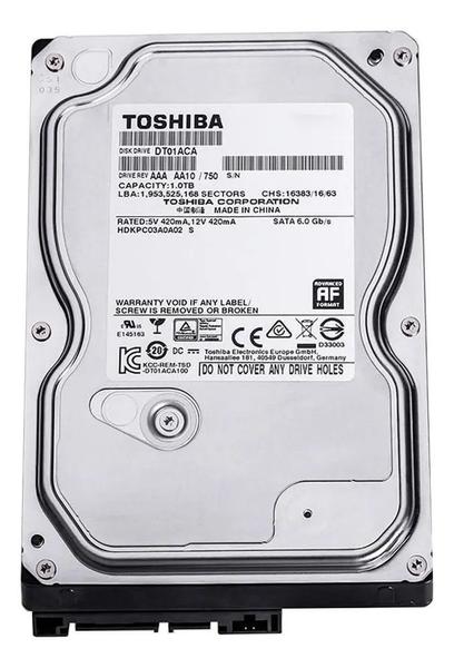 Disco Rígido Interno Hd 1tb Toshiba Dt01aca100 3,5 Sata Prateado - Excelente