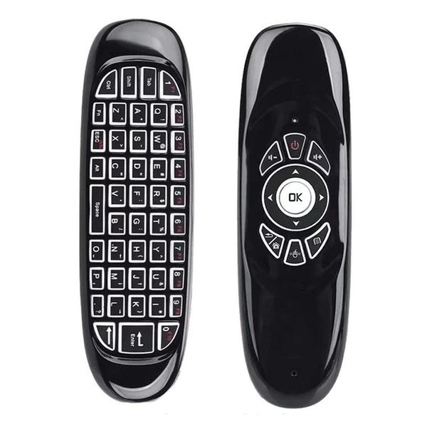 Airmouse C120 Com Mini Teclado Sem Fio QWERTY E Rato Aéreo 2.4G Para Android E Computador