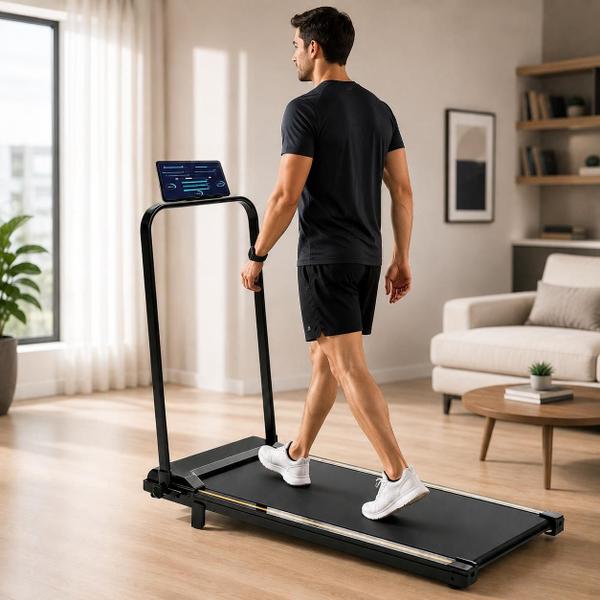 Esteira Elétrica Doméstica 2.0HP Dobrável Silenciosa Bluetooth 12kmh Suporta 120kg Ergométrica Casa