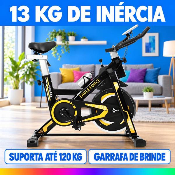 Bicicleta Spinning Fitness Ergométrica Suporta 120kg Bike Com Roda De Inércia13kg para Cardio