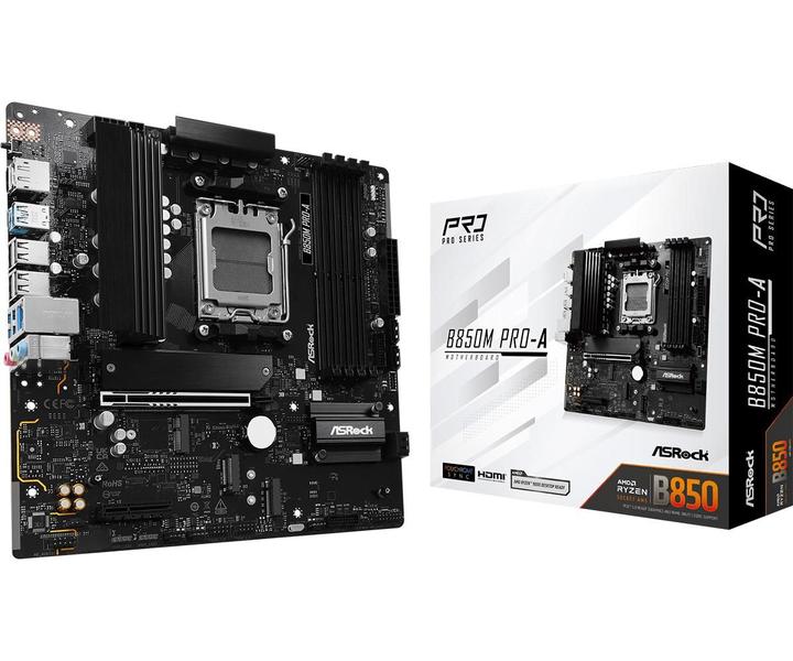 Placa Mãe Asrock Am5 B850M Pro-A 4Xddr5 8000Mhz 4Xusb 2.0 2Xusb 3.2 Hdmi/Dp 1Xusb3.2 Tipo-C 2.5Gigabit