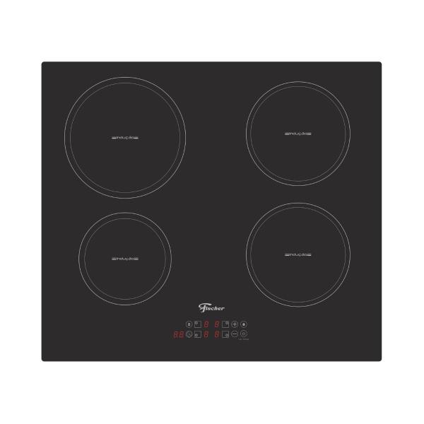 Cooktop de Indução 4 Bocas Embutir 220V Touch Screen Vitrocerâmica Fischer