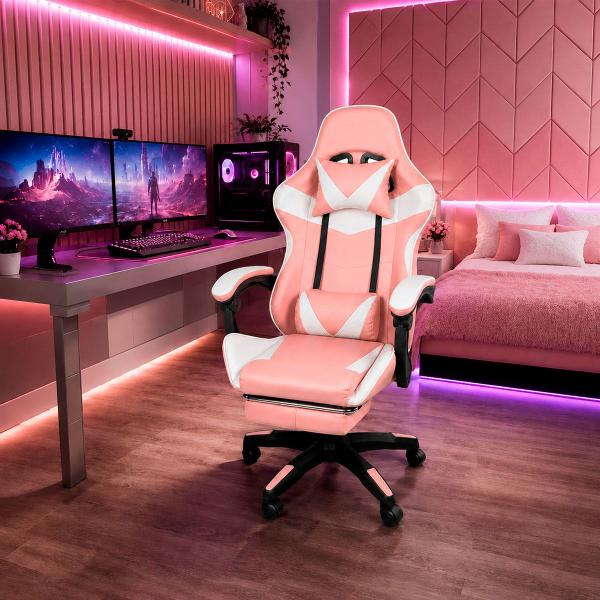 Cadeira Gamer Stillus Ergonômica Reclinável 120 com Apoio para Pés e para Cabeça