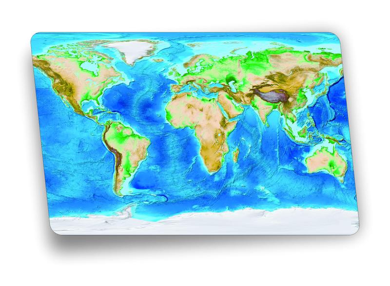 Mouse Pad Gamer Base Emborrachada 40x28 Mapa Mundi Azul