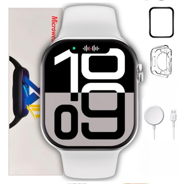 Novo Smartwatch S10 Branco Pro Watch X Serie 10 Original com Nota Fiscal Notificações de Redes Sociais Envio Já