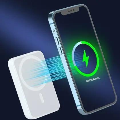 Carregador Portátil Magnético Indução Sem Fio Compativel com iPhone 11 12 13 14 15 16 17 Power Bank Rápido e eficaz