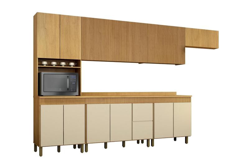 Cozinha modulada 6 Peças Dakota Cinamomo off White -Valdemóveis