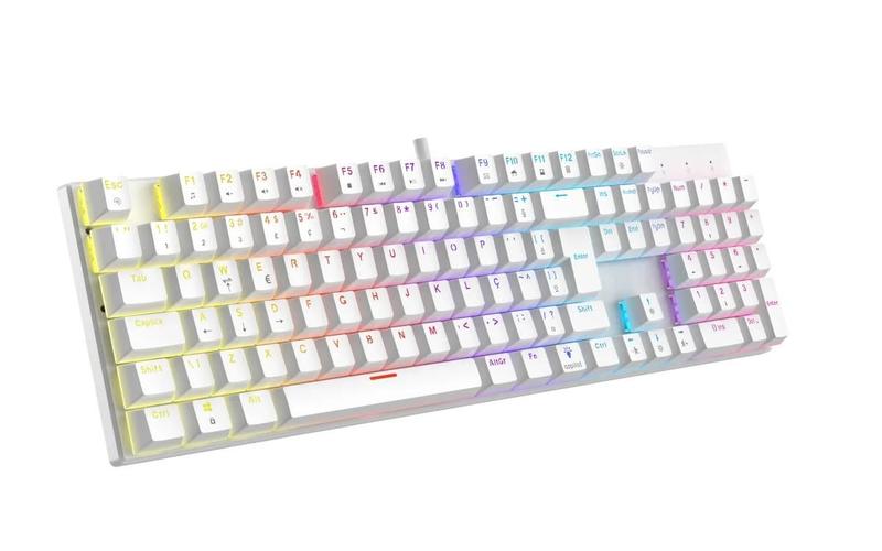 Teclado Mecânico USB Gamer Dazz Orion V2 LED RGB Switch Yh Red AntiGhosthing ABNT2 Branco