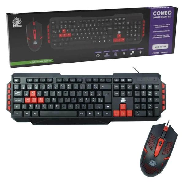 Kit Teclado E Mouse C/ Fio Mouse Pad Gamer Combo 5+