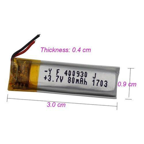 Bateria 3,7v 80mah Fone Ouvido Caneta . 4mm X 9mm X 30m