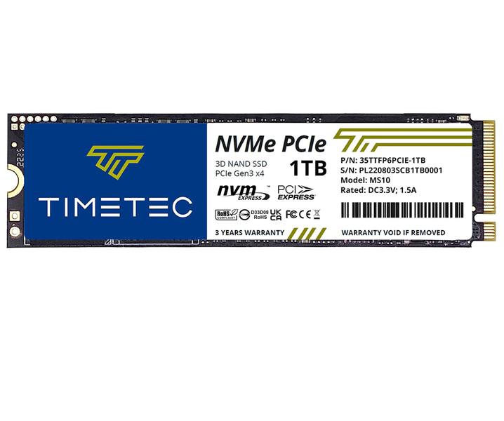 Unidade de estado sólido Timetec de 1 TB NVMe PCIe Gen3x4 M.2 2280 Unidade de estado sólido Timetec de 1 TB NVMe PCIe Gen3x4 M.2 2280