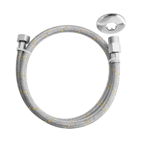 Mangueira gas blukit 1m flex aco inox 1/2 (m) x 1/2 (f) 180602-41