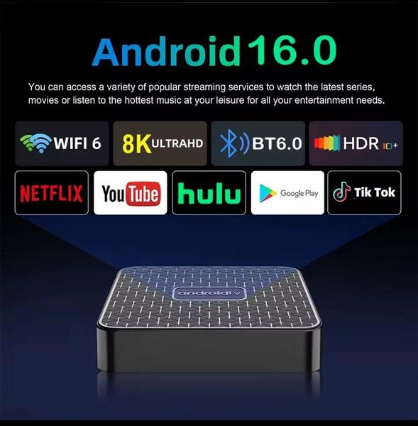 Smart Home Theater T8S 8K Android 16 Smart TV Box Rockchip RK3518 Google Assistant Bluetooth 6.0