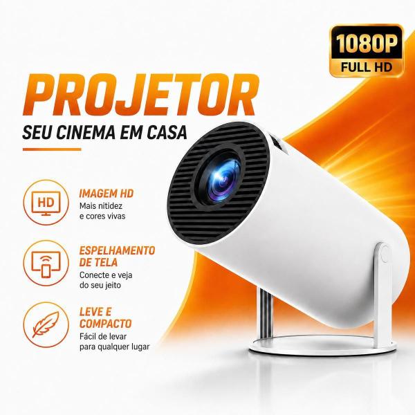 Projetor Portátil Full HD 1080P Android Wi-Fi