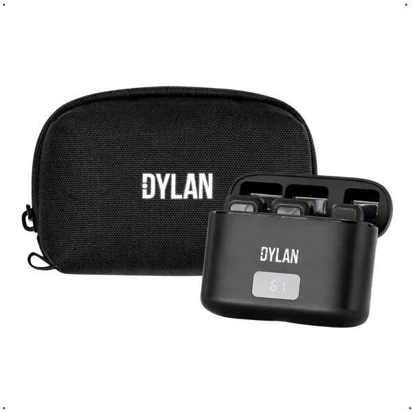 Microfone dylan sem fio duplo tm-2 com receptor portátil usb