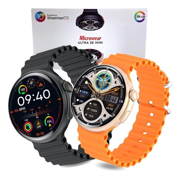 Relógio Smartwatch Ultra SE Mini Redondo Série 10 à Prova D'água