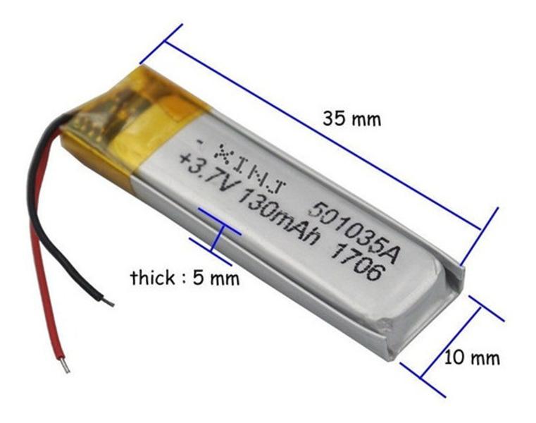 Bateria Caneta 3.7v Botão Headset Fone Ouvido -501035-130-2