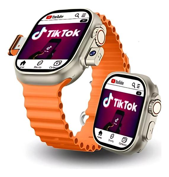 Relógio Inteligente Smartwatch Laranja Hw Ultra 2 Call Chip Câmera a Prova D'gua Envio Já Original