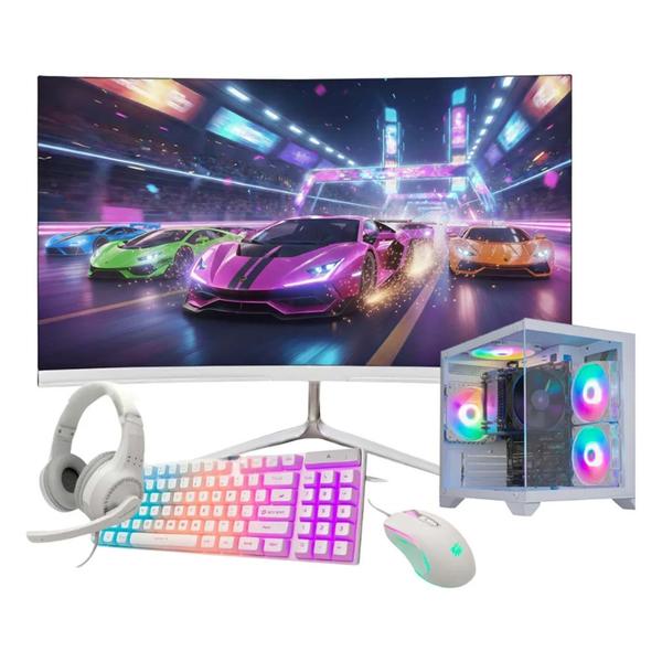Computador PC Gamer I5 4ª 16gb Ram SSD 480GB Rx 590 Monitor 23" - Branco