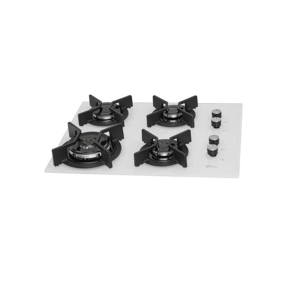 Fogão Cooktop Fischer 4Q TC Infinity Gás Mesa Vidro BRANCO