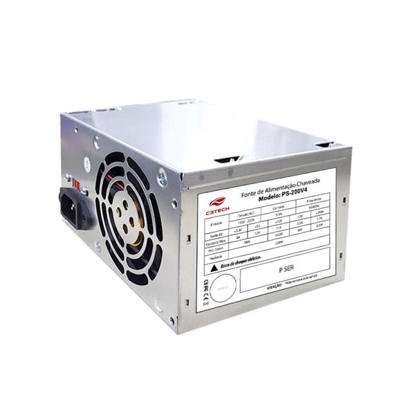 Fonte ATX 200W C3 Tech PS-200V4 C3Plus Sem Cabo