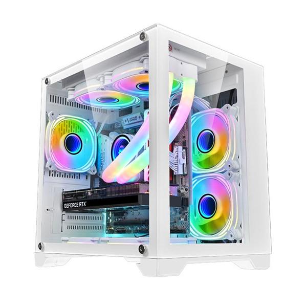 Gabinete matx bpc-345b brazilpc gamer branco /4 cooler