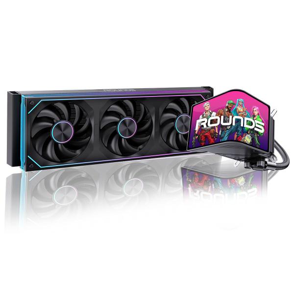 Water cooler round5 horizon black argb 360mm amd/intel com tela panoramica r5-wc-horizon-360b-2283