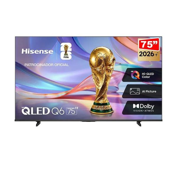 Smart TV Hisense 75 polegadas QLED 4K Vidaa U9 75Q6QVV Dolby Vision HDR10+