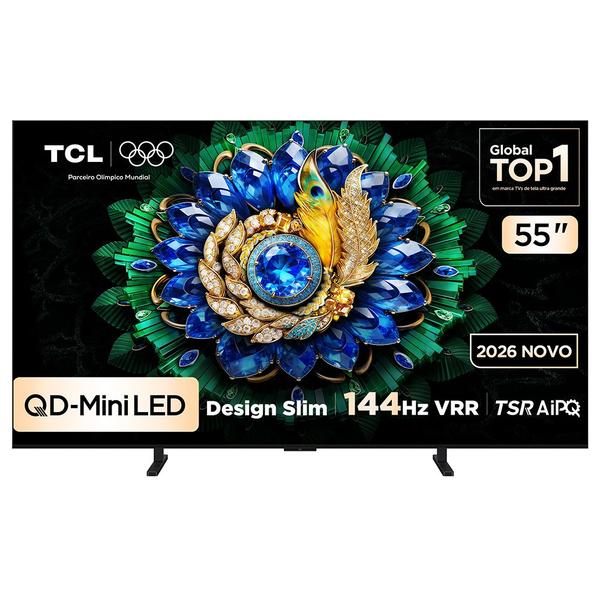 Smart TV TCL 55 Polegadas QD-Mini LED 4K A400M WiFi Bluetooth Google TV HDR10+ 144 Hz VRR 55A400M