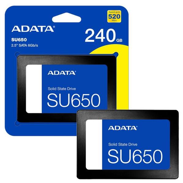 HD SSD Interno Para Pc ou notebook de 240GB SATA 3 SU650 ADATA HD SSD Interno Para Pc ou notebook de 240GB SATA 3 SU650 ADATA