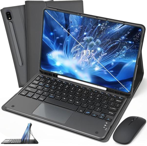 Capa Com Teclado Bluetooth E Mouse Pad 2 Pro 12,1 polegadas 2025 Mi Pad Pro 2024 Xiaomi Poco Pad 12,1 pol Pro 12,1 poleg
