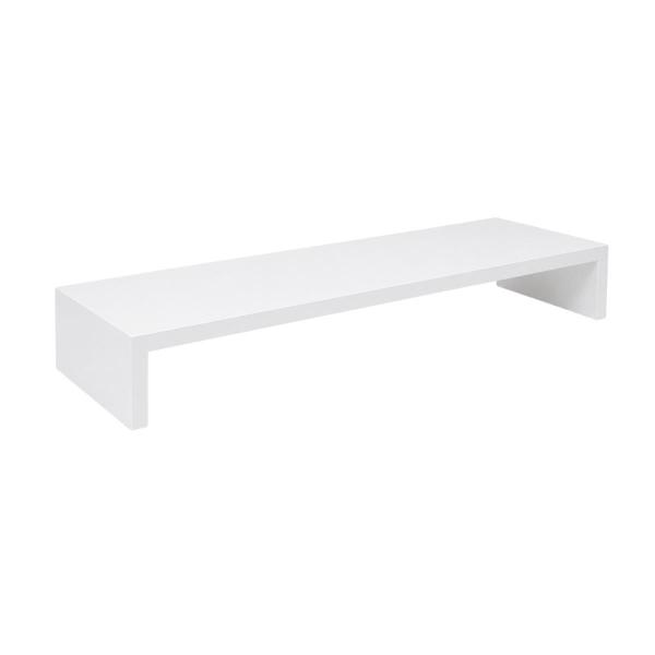 Suporte Monitor Base Gamer Para Mesa 15x90x20cm MDF Branco