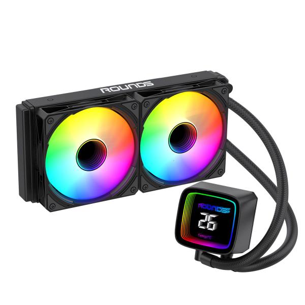 Water cooler round5 boreah black argb 240mm amd/intel com display r5-wc-boreah-240b-2234