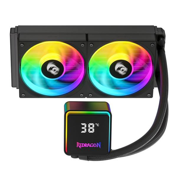 Water cooler redragon argb 240mm amd/intel com display ccw-1021 preto