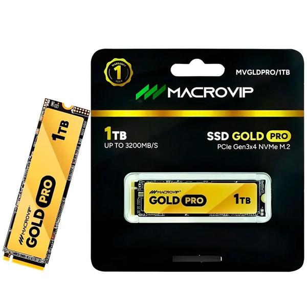 Hd SSD M.2 Nvme 1TB Macrovip Gold Pro, PCie Gen3x4 - Mvg6dpro 1TB