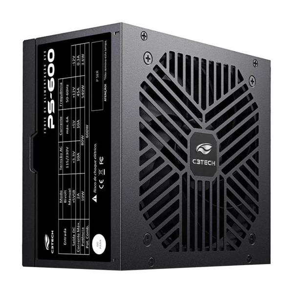 Fonte Atx C3tech Ps-600bk 600w Sem Cabo F133