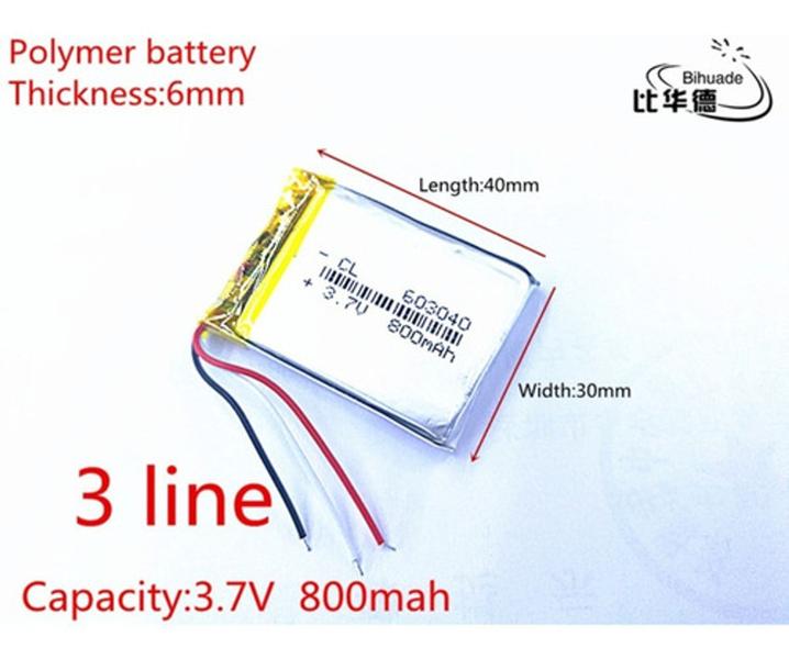 (5 Pcs) Bateria 3,7v Com 800mah 3 Fios Gps