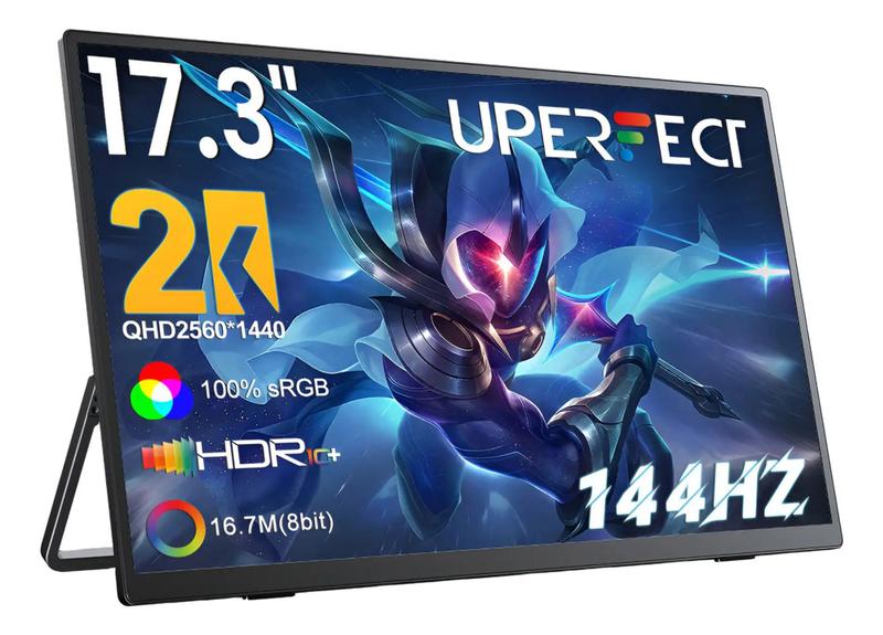 Monitor Pc Gamer Portátil Uperfect 17.3 2k 144hz Usb-c Hdmi