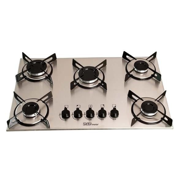 Fogão cooktop a gás 5 bocas inox