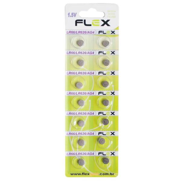 Bateria Botão Lr66 Cartela Com 14 Unidades Flex F108