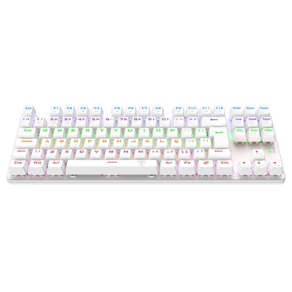 Teclado Mecânico Gamer T-Dagger Bora Branco Rainbow Dust-Proof Brown ABNT2 T-TGK313WBR Teclado Mecânico Gamer T-Dagger Bora Branco Rainbow Dust-Proof Brown ABNT2 T-TGK313WBR