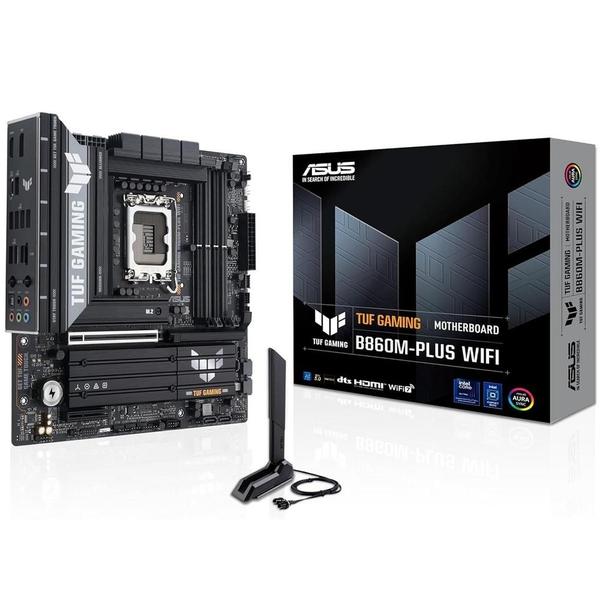 Placa Mãe ASUS TUF GAMING B860M-PLUS WIFI, Intel LGA 1851, mATX, DDR5, Wi-fi, Bluetooth - 90MB1JV0-M0EAY0