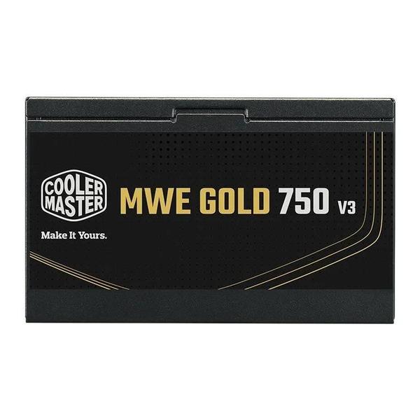 Fonte Atx 3.1 750W 80 Plus Gold Cooler Master Mwe V3 Pfc Ativo S/ Cabo de Força