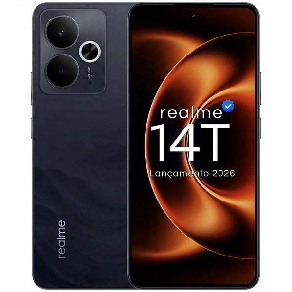 Smartphone Realme 14T 256GB 5G Câmera 50MP Tela AMOLED 120Hz Bateria 6000mAh IP69