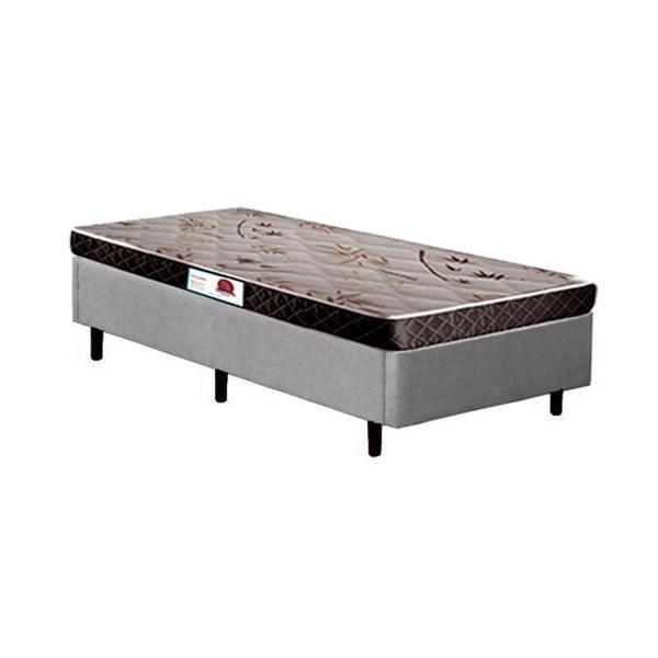 Cama Box Solteiro Colchão Espuma D33 Bordado + Box Suede Cinza Serra Negra 59x88x188 Cama Box Solteiro Colchão Espuma D33 Bordado + Box Suede Cinza Serra Negra 59x88x188