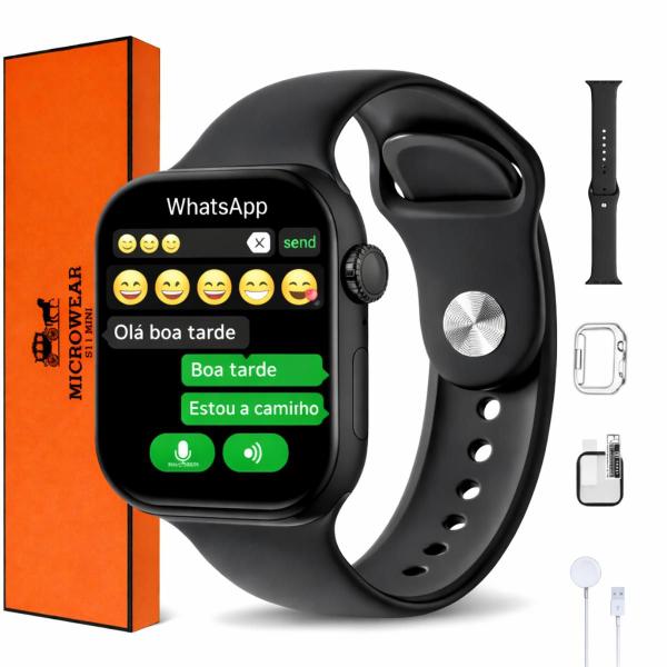 Relogio Smartwatch S11 Mini 42mm Series 11 Chat GPT Bluetooth Responde WhatsApp 2 Pulseiras