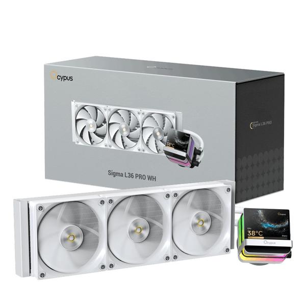 Water cooler 360mm ocypus sigma l36 pro wh, argb, display lcd 3.5", white - sigma-l36-wh3anwl00p-gl