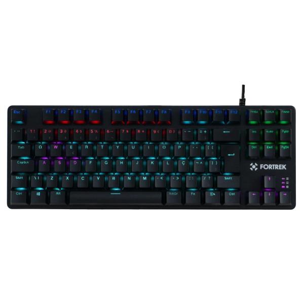 Teclado Gamer Mecânico Compact Black Hawk Fortrek Rainbow