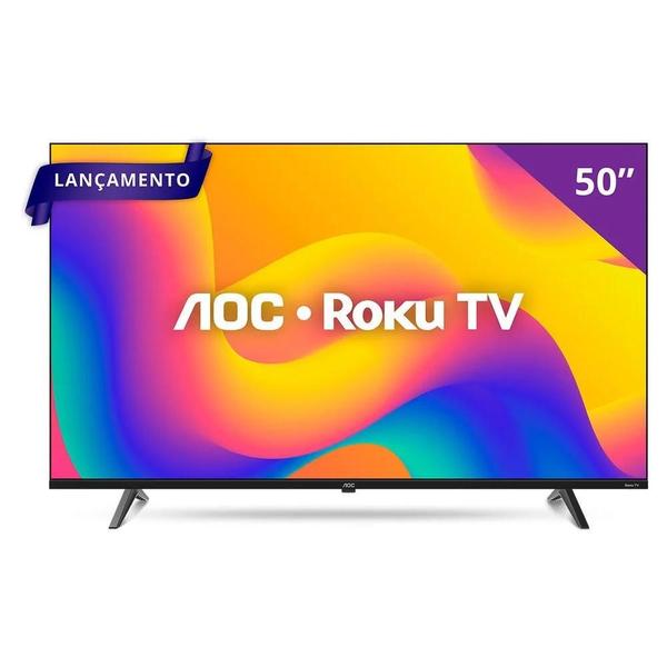 Smart TV LED 4K 50 polegadas AOC 50U7045 78 Roku TV UHD